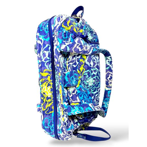 Vera Bradley Blue Floral Quilted Weekender Diaper Bag Tote with Removable Strap - Picture 4 of 11
